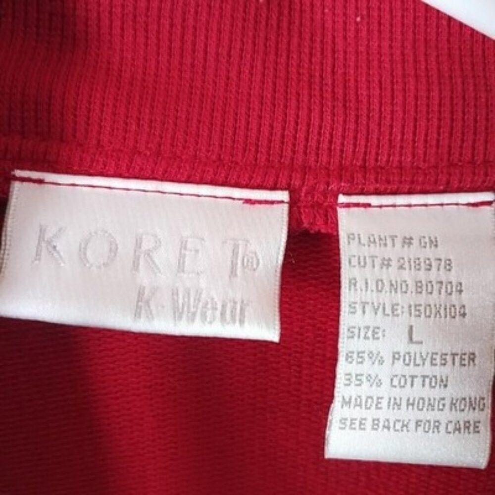 Vintage 90s Koret Colorblock Track Jacket Red White Navy Zip Up Women’s Large - Picture 3 of 5